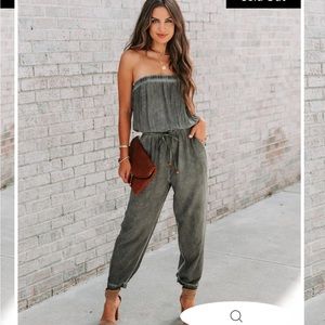 Vici Reevy Strapless Pocketed Jumpsuit